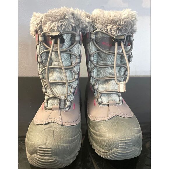 Columbia Bugaboot Gray Waterproof Insulated Lined Snow Boots Big Kids Youth 2 - Picture 1 of 14